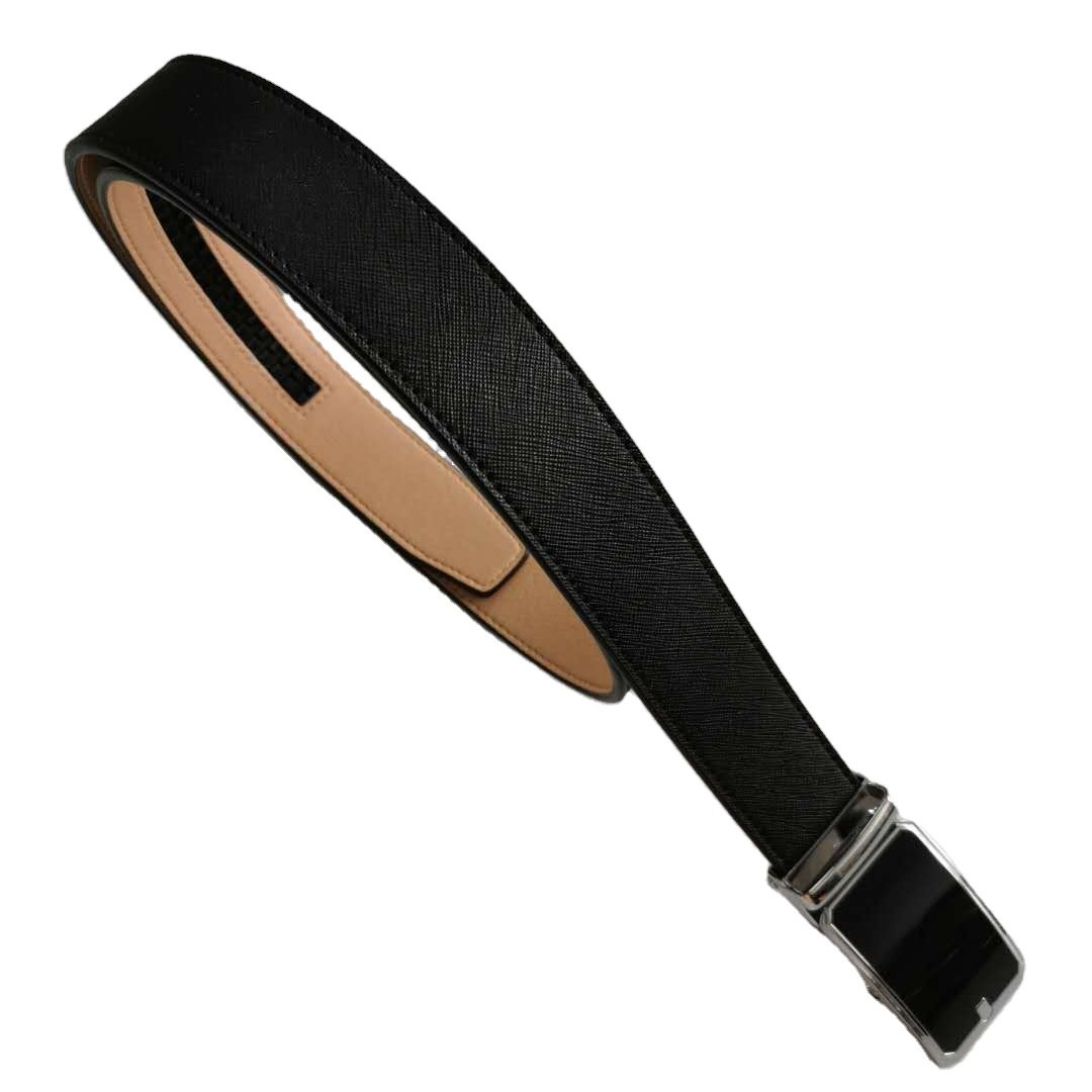 Factory wholesale Mens Split & PU Leather with Automatic Sliding Buckle Belts genuine crocodile belts belt for men