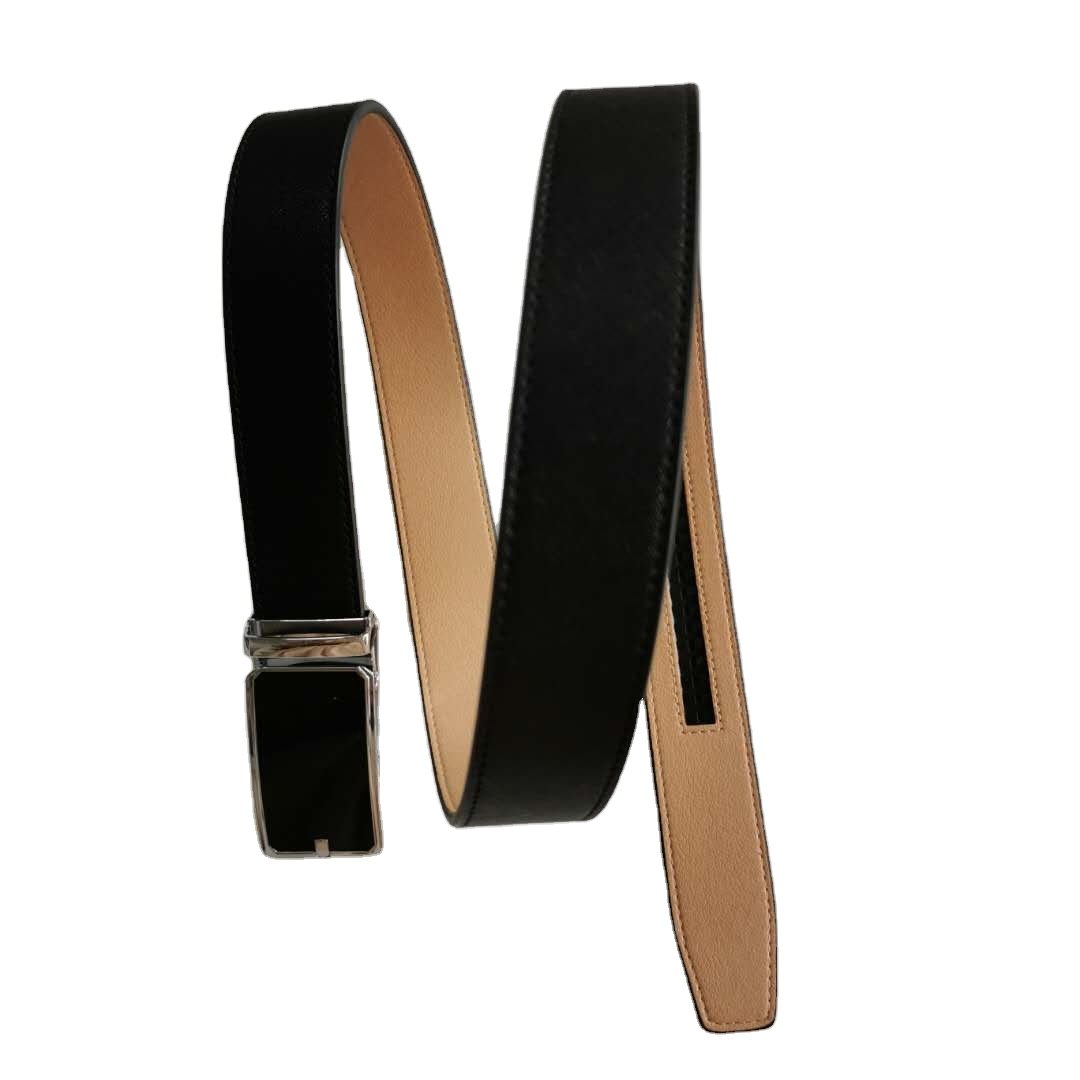 Factory wholesale Mens Split & PU Leather with Automatic Sliding Buckle Belts genuine crocodile belts belt for men