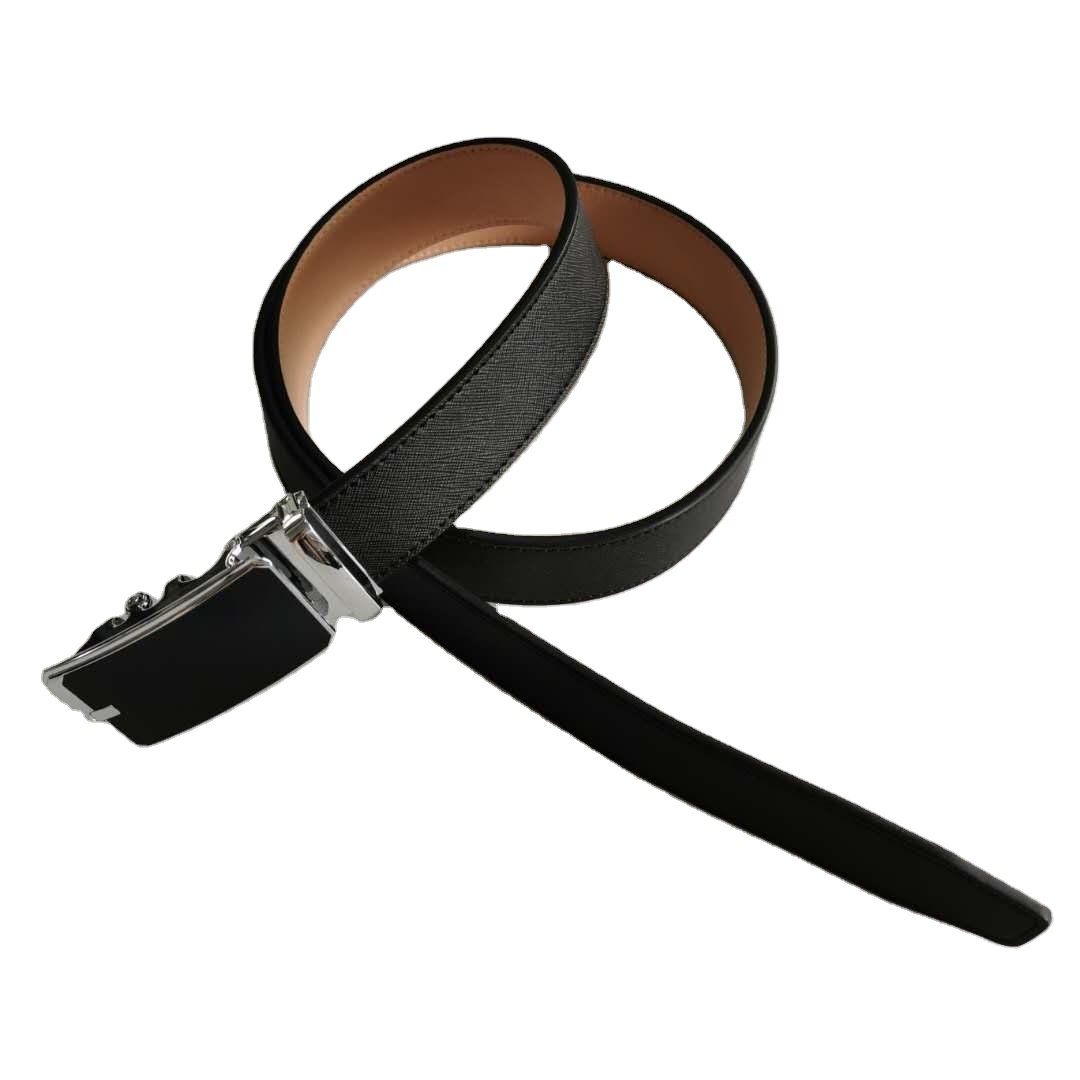 Factory wholesale Mens Split & PU Leather with Automatic Sliding Buckle Belts genuine crocodile belts belt for men