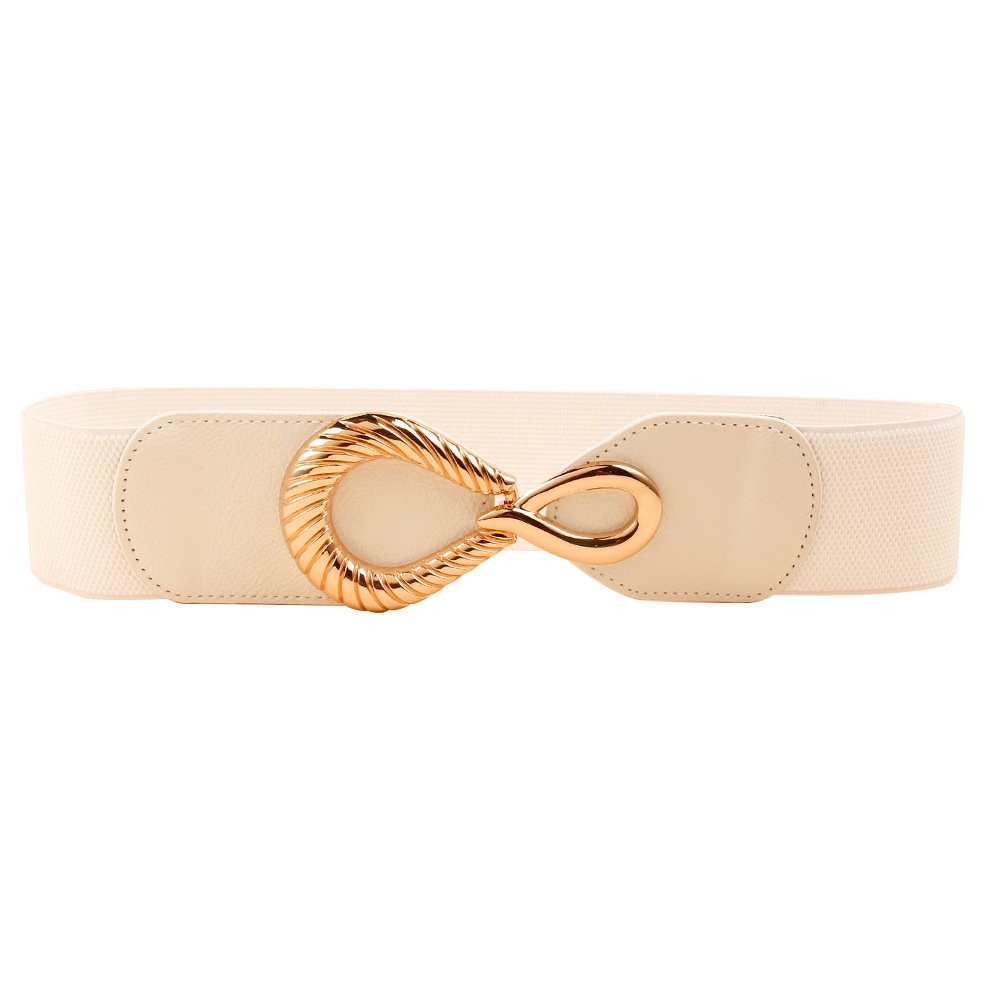 Europe And America Girdle Female Belt Dress Casual Fashion Buckle Belt Wide Elastic Elastic Waistband Leather Belt