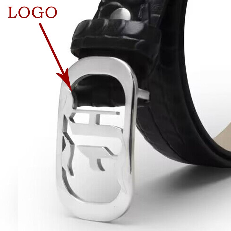 Blu flut high end customized mens leather belt stainless steel smooth buckle belt waist belts