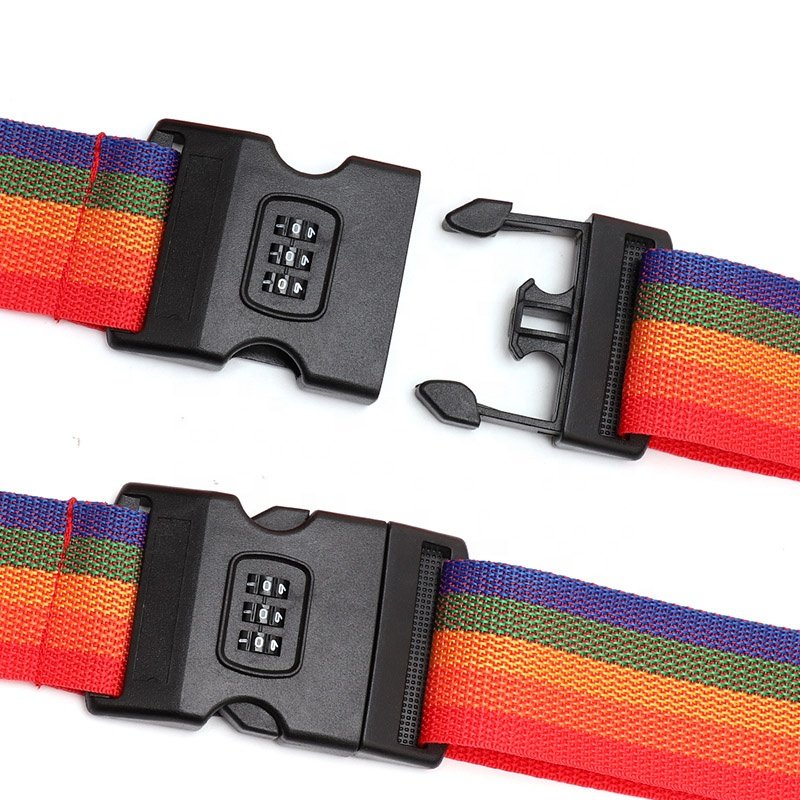 Safety Luggage Strap suitcase bag adjustable polyester/nylon TSA lock scale Luggage Strap belt with tag