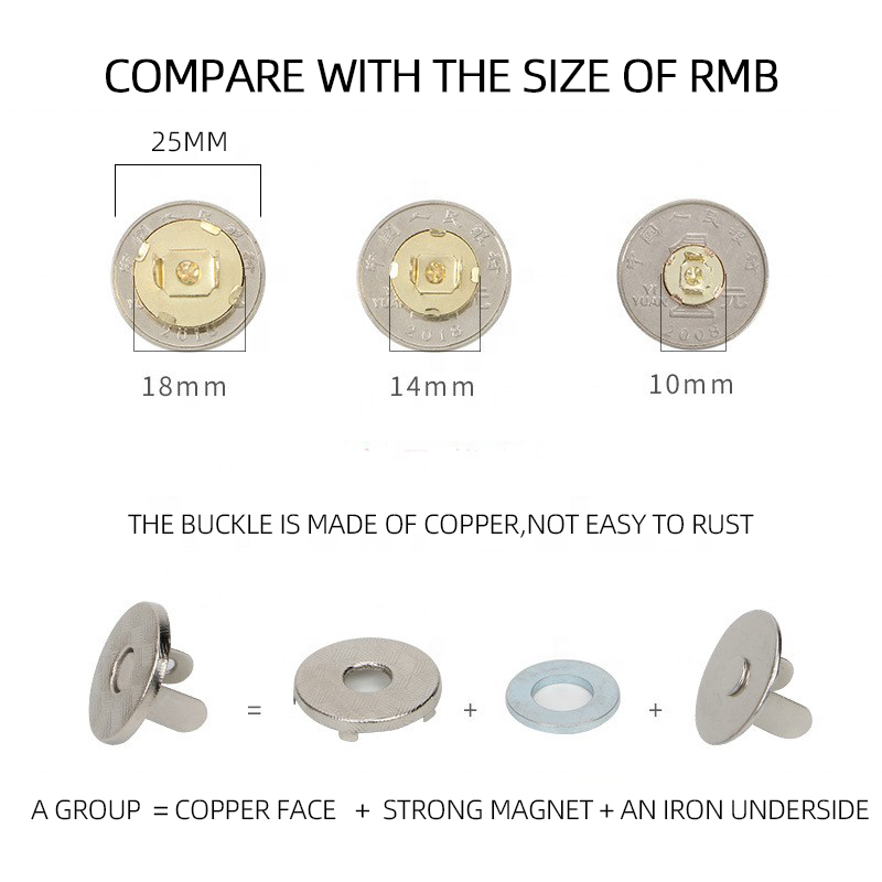 Snap Magnetic Button Magnets Magnetic Magnet Button For Leather Bags Snap Button Buckles