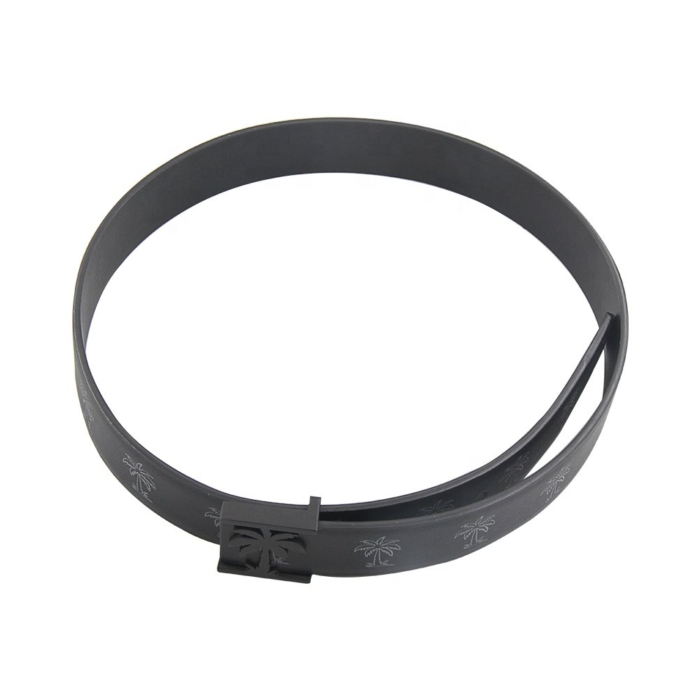 Custom brand printing logo luxury genuine leather belt for men with black stainless steel buckle