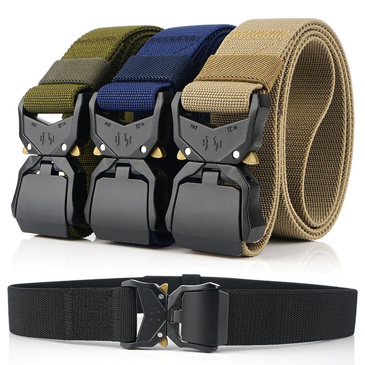 High quality custom nylon tyle tactical belt Outdoor sports Quick release Metal Buckle
