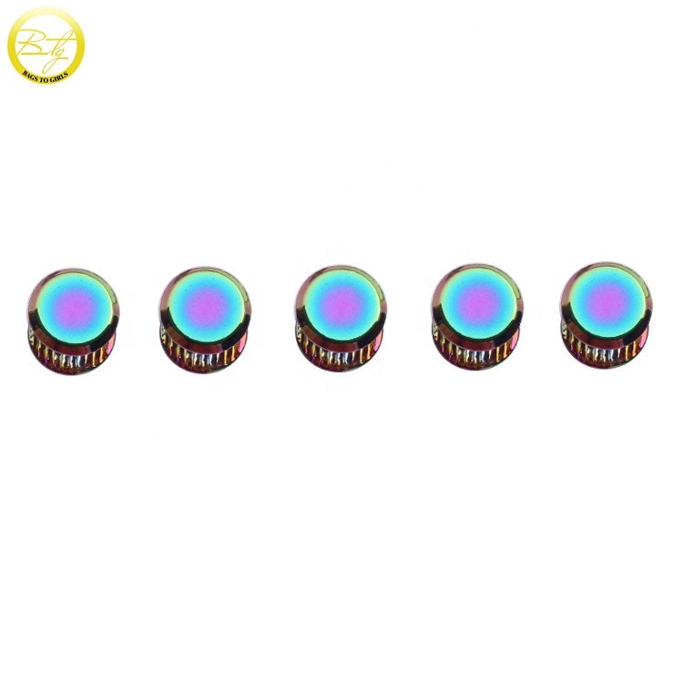 Handbag metal fittings rainbow plated various Chicago screws nail buckles with screw rivet for bags