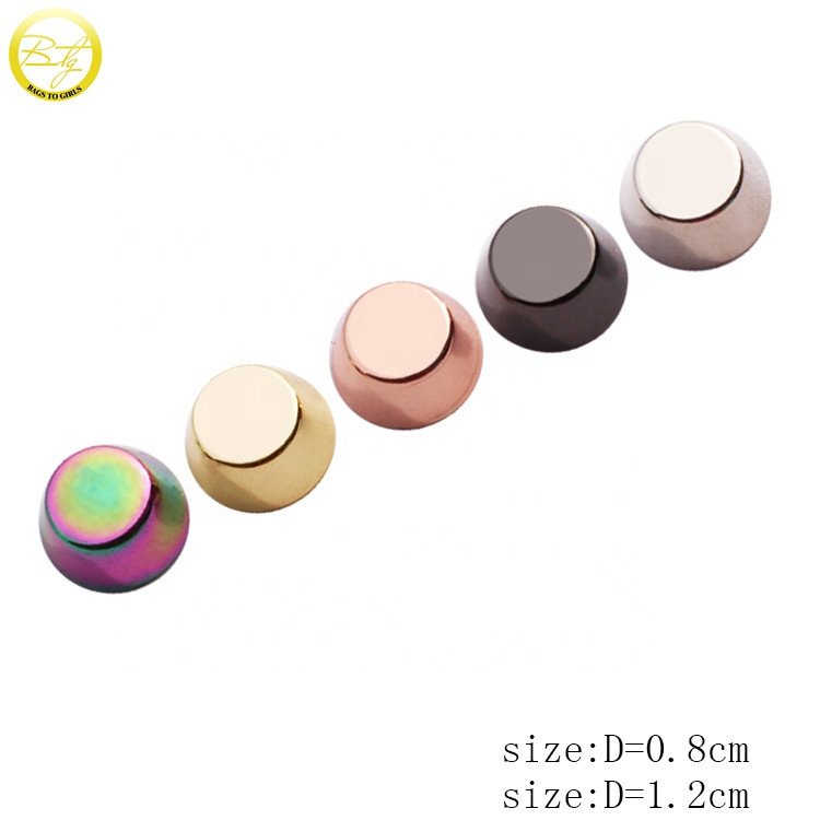 Handbag metal fittings rainbow plated various Chicago screws nail buckles with screw rivet for bags