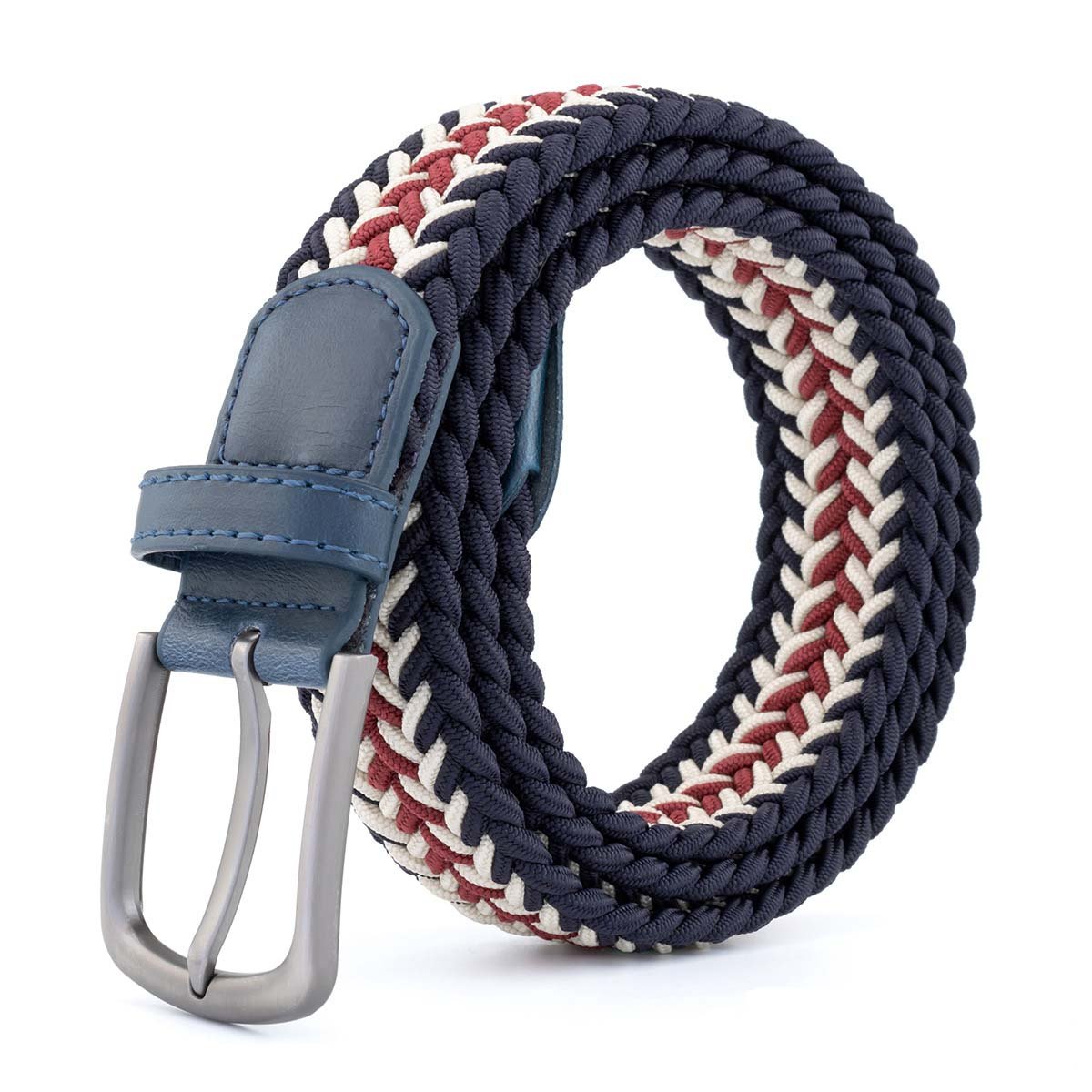 Multiple Option Breathable Adjustable Jeans Pants Elastic Braided Stretch Golf Belt with Zinc Alloy Pin Buckle