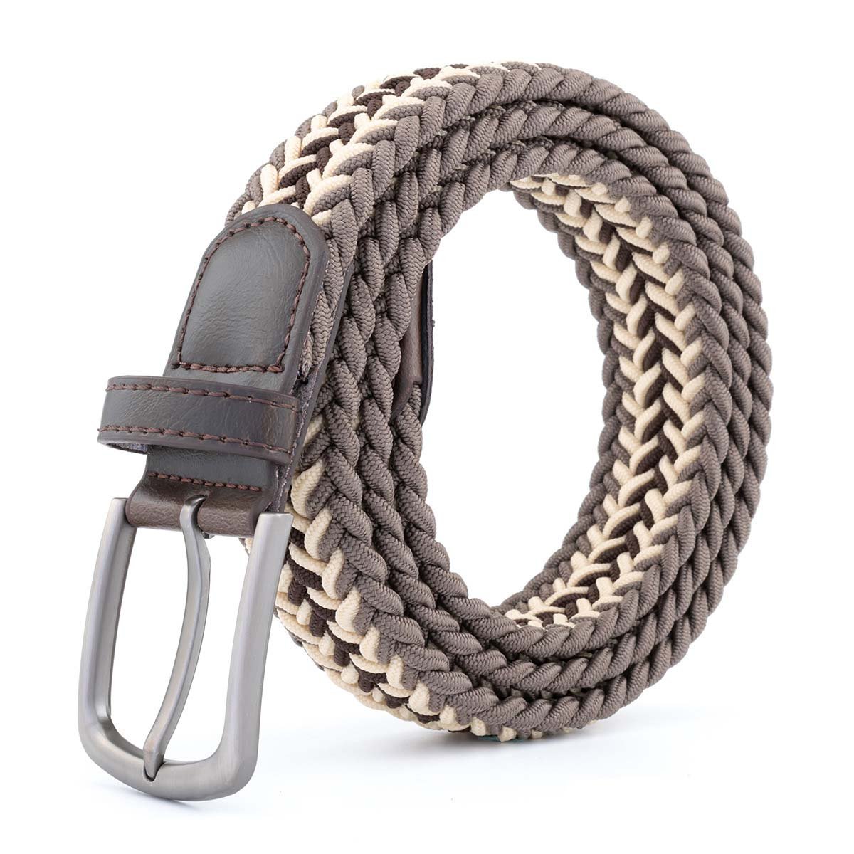 Multiple Option Breathable Adjustable Jeans Pants Elastic Braided Stretch Golf Belt with Zinc Alloy Pin Buckle