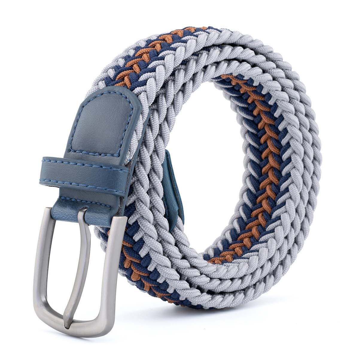 Multiple Option Breathable Adjustable Jeans Pants Elastic Braided Stretch Golf Belt with Zinc Alloy Pin Buckle