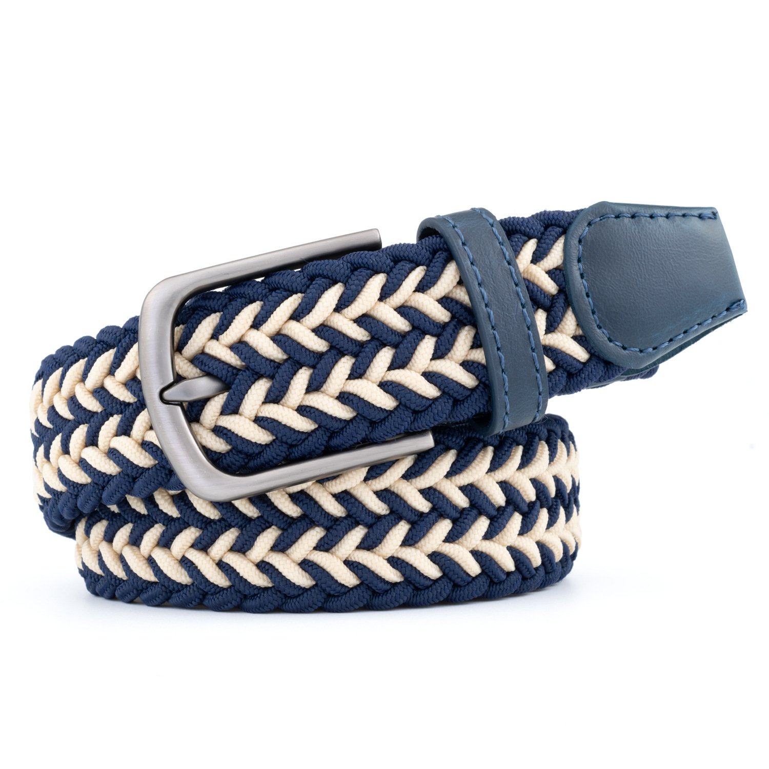 Multiple Option Breathable Adjustable Jeans Pants Elastic Braided Stretch Golf Belt with Zinc Alloy Pin Buckle