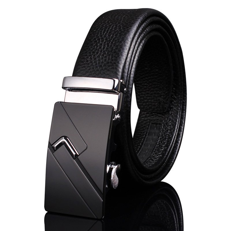 TXL376 Wholesale Male Waist Straps Gift Genuine Leather Belt Automatic Buckle Casual Business Men Leather Belts