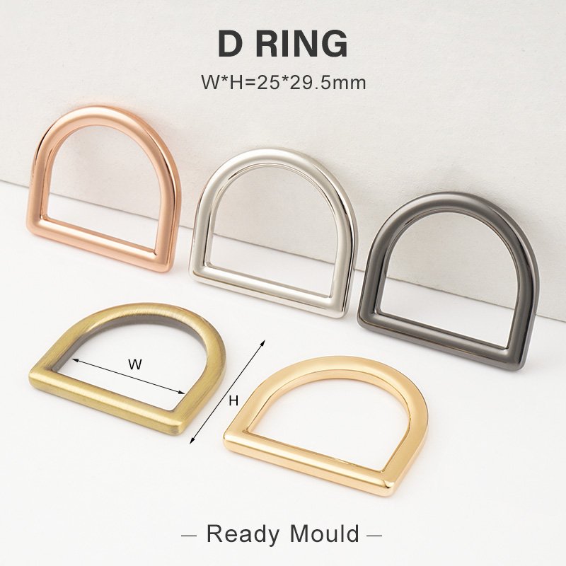 Hot Selling Bag Accessories 20mm 25mm 38mm D Ring Buckle 3/4" 1" 1 1/2" Silver Metal D-Ring Rose Gold Metal D Ring for Handbag