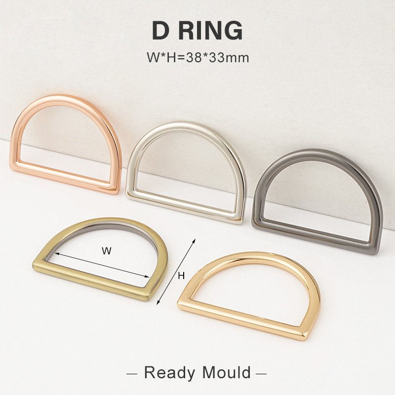 Hot Selling Bag Accessories 20mm 25mm 38mm D Ring Buckle 3/4" 1" 1 1/2" Silver Metal D-Ring Rose Gold Metal D Ring for Handbag