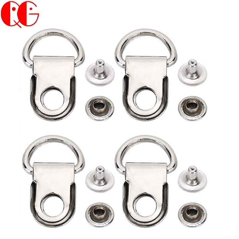 Double Rapid Rivet Shoelace Accessory Button Shoe Leather Bag DIY Rivet Tool Silver Brass Hook D-Ring Metal Eyelet Buckle