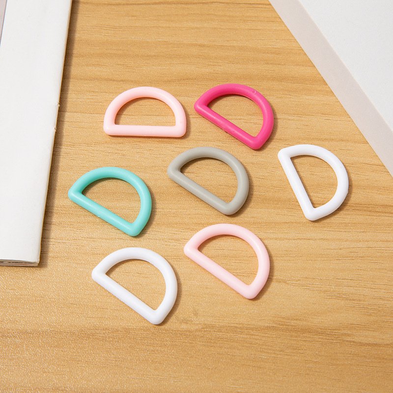 SAS High Quality 20mm 25mm New Plastic Black Semi Circular D Buckle Rings Custom Logo Color