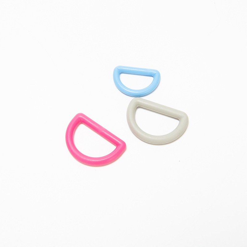 SAS High Quality 20mm 25mm New Plastic Black Semi Circular D Buckle Rings Custom Logo Color