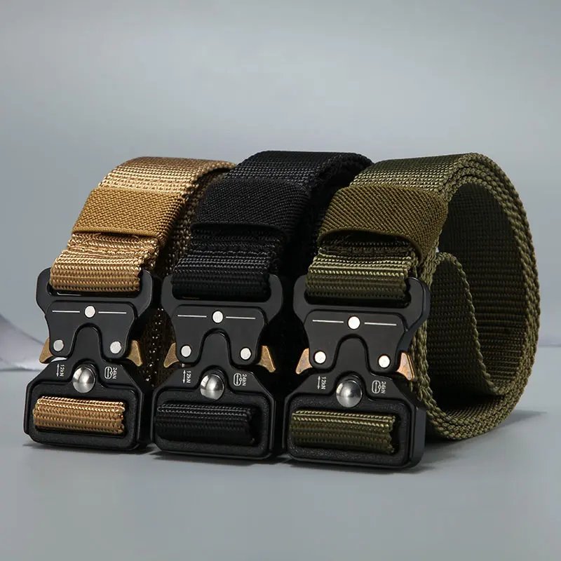Outdoor Tactical Belt Nylon Outdoor Webbing Belt Tactical Belt With Quick Release Buckle