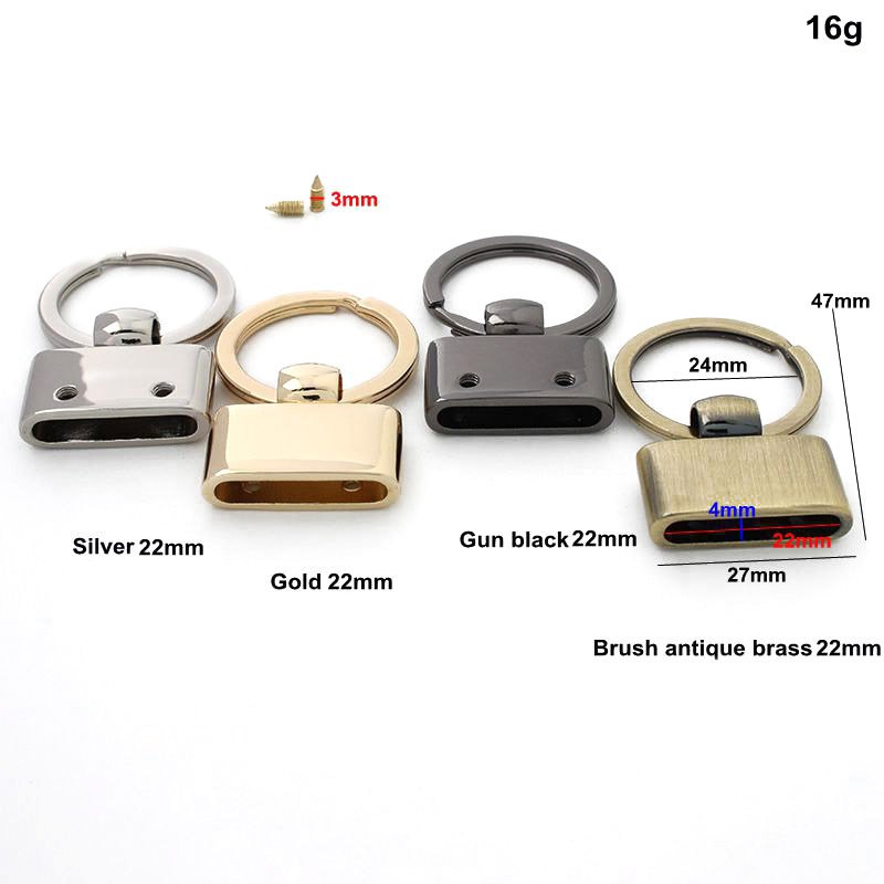 Wholesale Webbing Screw Bell Buckle Decorative DIY Leather Craft Hardware Custom Logo Key ring Holder for leather key chain