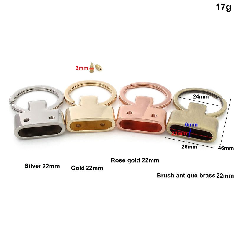 Wholesale Webbing Screw Bell Buckle Decorative DIY Leather Craft Hardware Custom Logo Key ring Holder for leather key chain