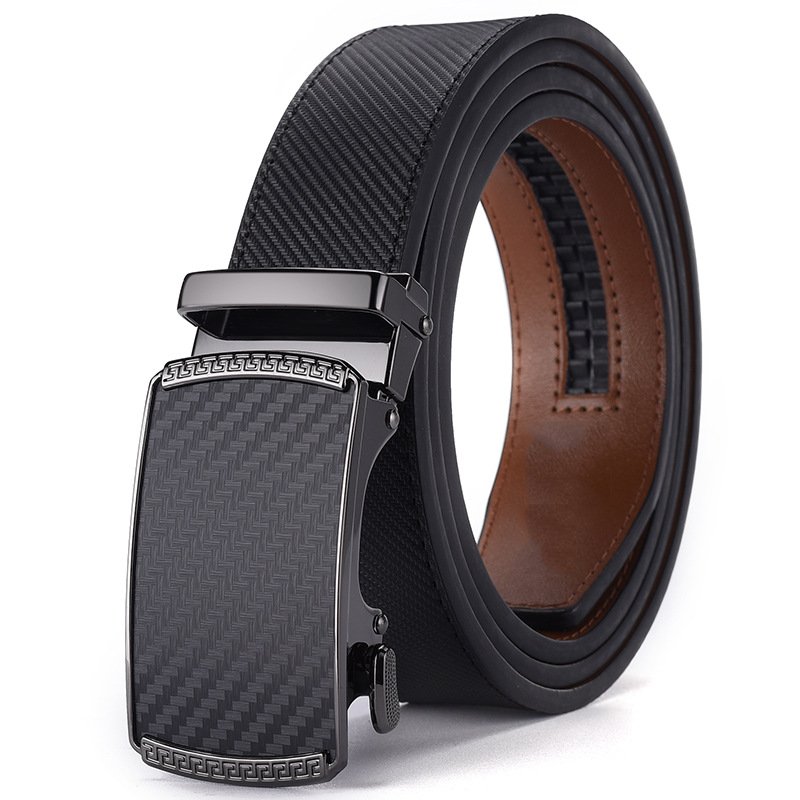 Premium Automatic Leather Belt 3.5cm Automatic Buckle Premium Genuine Leather Belt Matching Automatic Buckle Belt Men