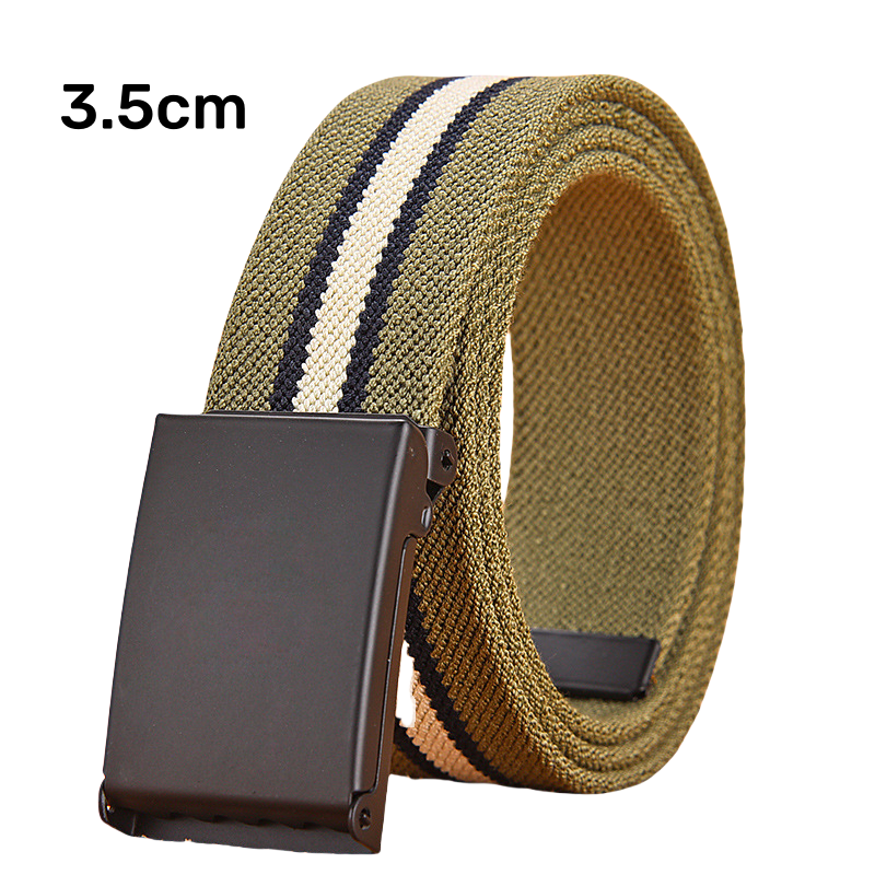 Factory Wholesale Premium Flip-top Solid Black Buckle Fabric Belts Outdoor Webbing Canvas Belt