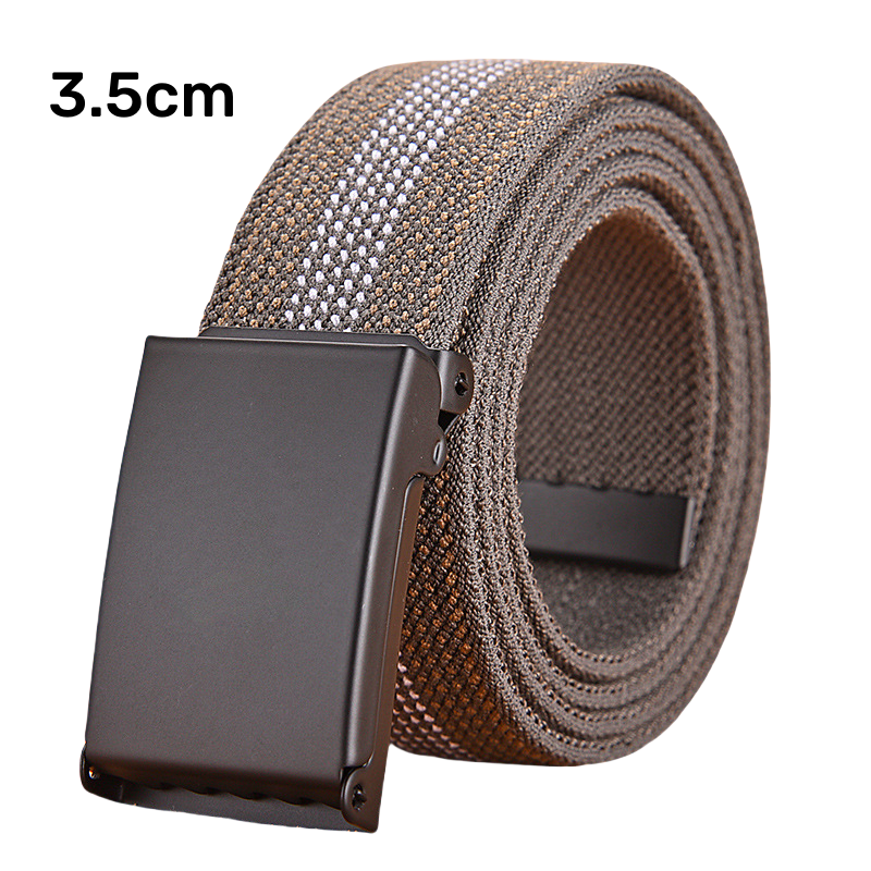 Factory Wholesale Premium Flip-top Solid Black Buckle Fabric Belts Outdoor Webbing Canvas Belt