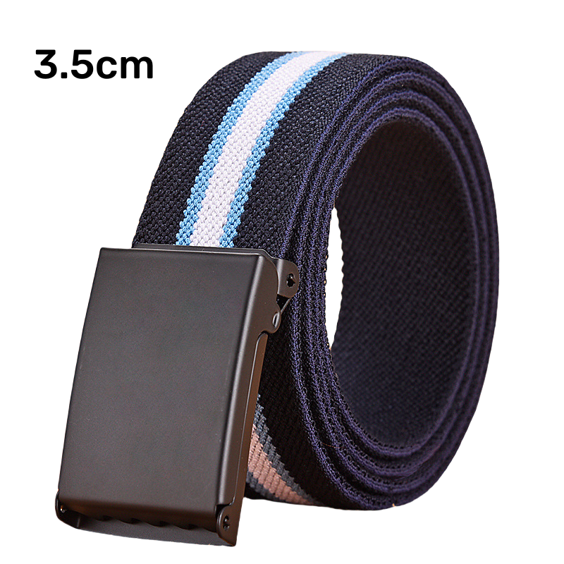Factory Wholesale Premium Flip-top Solid Black Buckle Fabric Belts Outdoor Webbing Canvas Belt