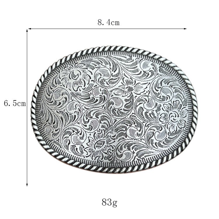 Factory whole sale Plain Belt Buckle antique brass floral western cowboy plate Buckle