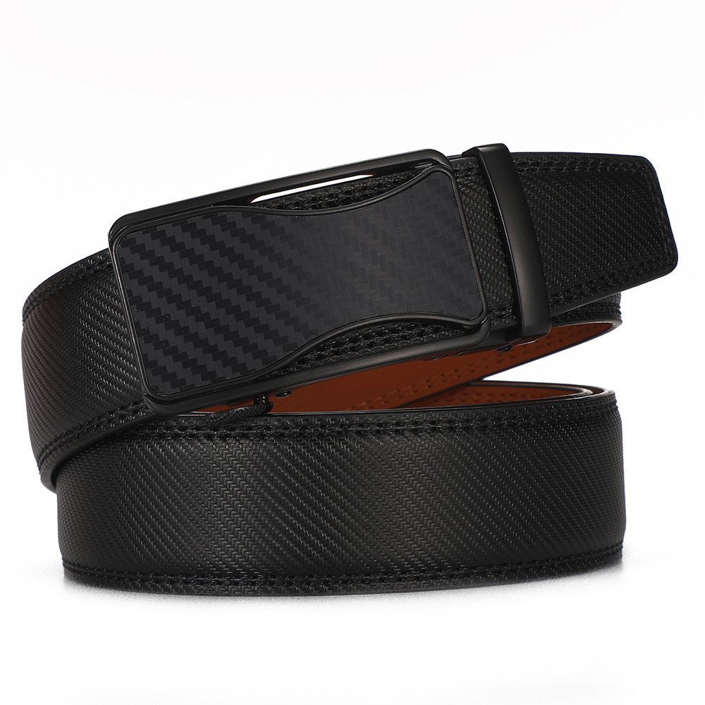 Factory Premium Automatic Leather Belt 3.5cm Automatic Buckle Premium Genuine Leather Belt Matching Automatic Buckle Belt Men