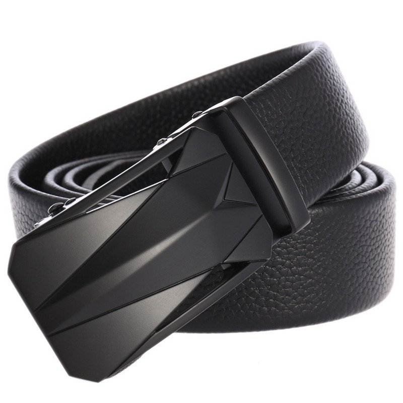 New Full Grain Cow Leather Belts For Men Men's Automatic Buckle Genuine Leather Belt Ratchet YiWu LQbelt Factory