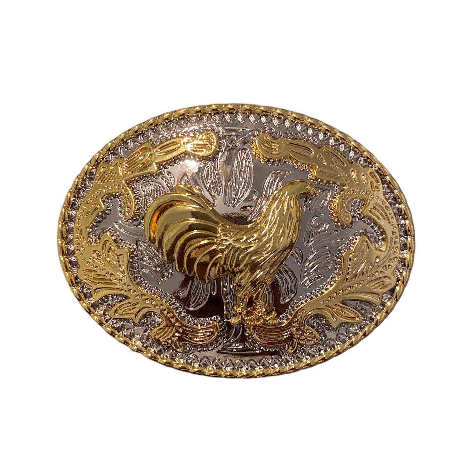 Cowboy Rodeo Western Belt Buckle Rooster Gold Belt Buckle