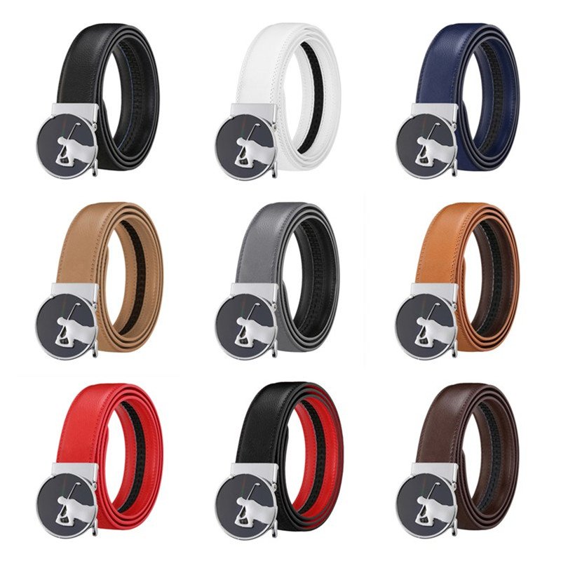LQbelt Golf Belt Men's Automatic Buckle Genuine Leather Belts For Men Factory Custom Logo High Quality