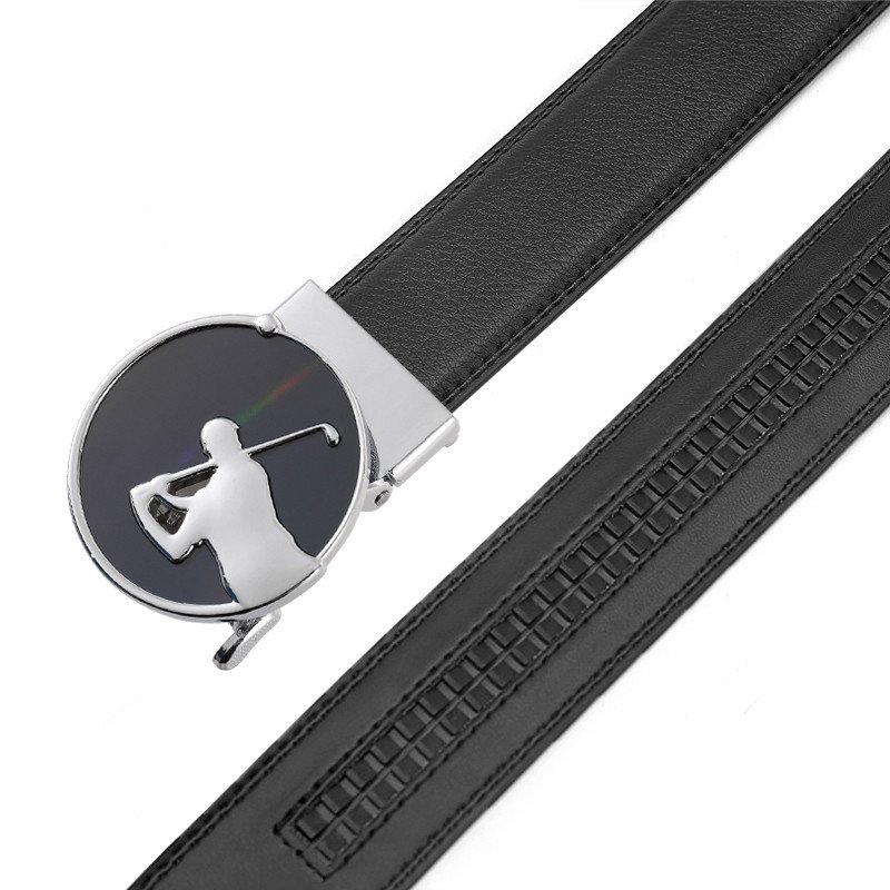 LQbelt Golf Belt Men's Automatic Buckle Genuine Leather Belts For Men Factory Custom Logo High Quality