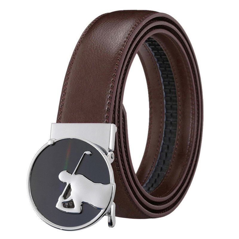LQbelt Golf Belt Men's Automatic Buckle Genuine Leather Belts For Men Factory Custom Logo High Quality