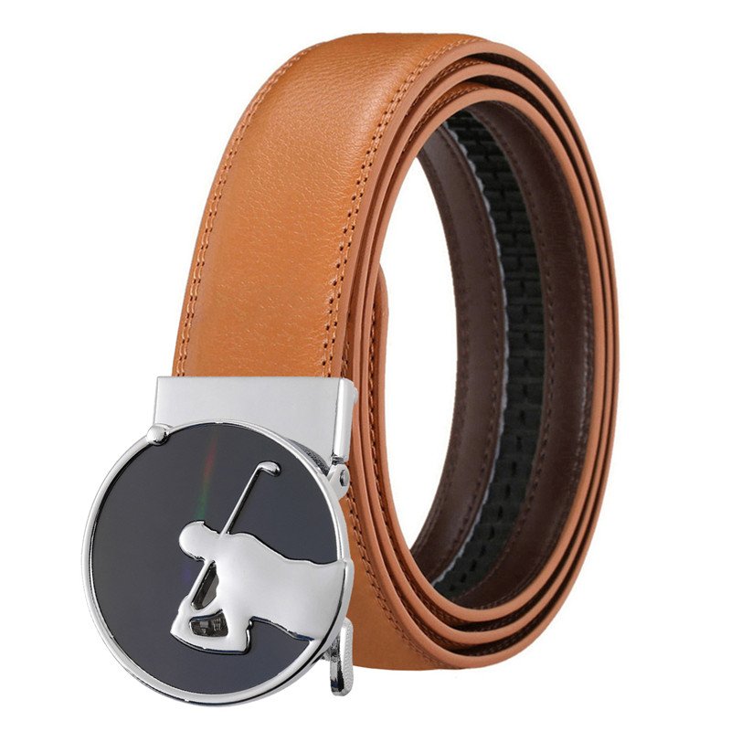 LQbelt Golf Belt Men's Automatic Buckle Genuine Leather Belts For Men Factory Custom Logo High Quality