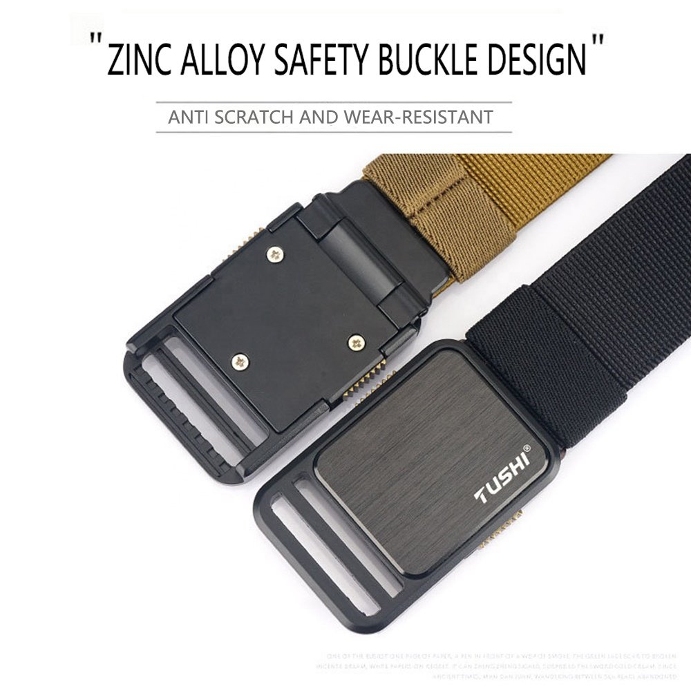 TUSHI Custom Tactical Belt Quick Release Rigger Outdoor Patrol Buckle Woven Metal Belt Hunting Hiking Sports Fabric Nylon Belt