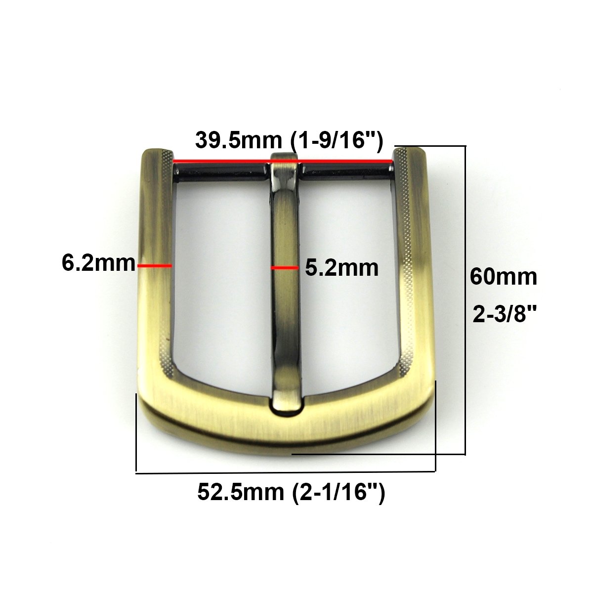 40mm Alloy Brushed Men Belt Buckle Bronze End Bar Single Pin Half Buckle Fit for 37-39mm Belt Leather Craft Belt Accessories