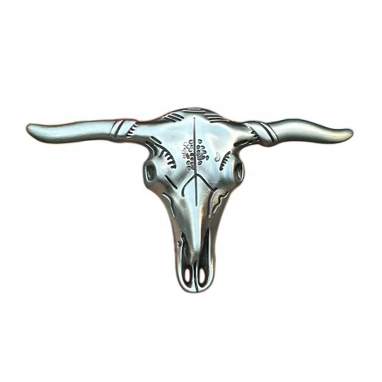 Off-the-shelf zinc alloy bull skull belt buckle Western cowboy belt buckle