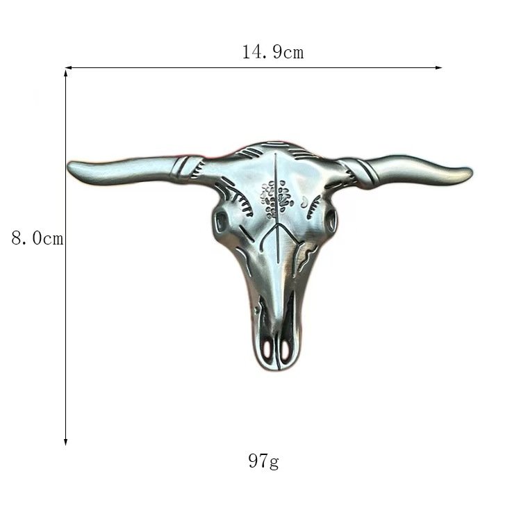Off-the-shelf zinc alloy bull skull belt buckle Western cowboy belt buckle