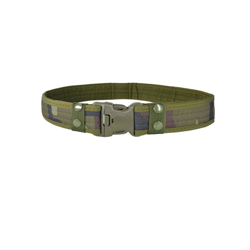 Outdoor Canvas Camouflage Outdoors Security Guards Nylon Fabric Plastic Buckle Men Duty Tactical Belt