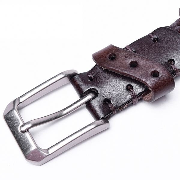 Pin Buckle Fashion Special Deals Male Weave 100% Real Genuine Leather Belts For Men 38mm Wide Strap or Customized