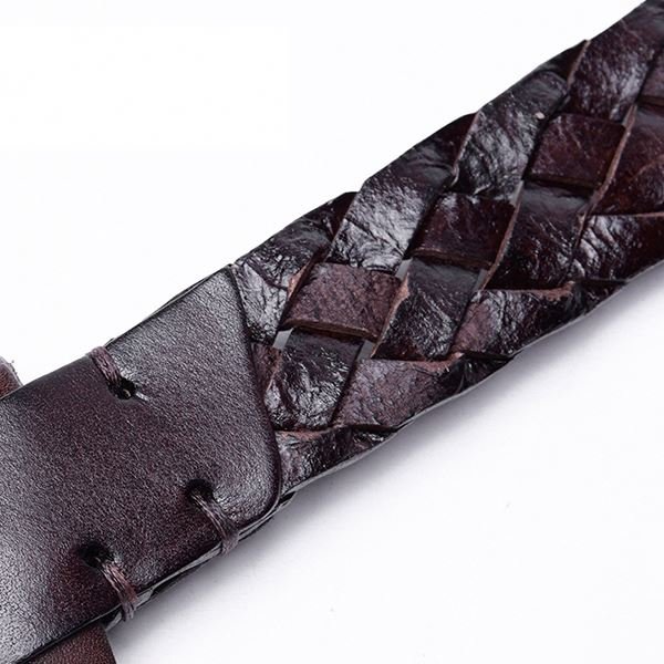 Pin Buckle Fashion Special Deals Male Weave 100% Real Genuine Leather Belts For Men 38mm Wide Strap or Customized