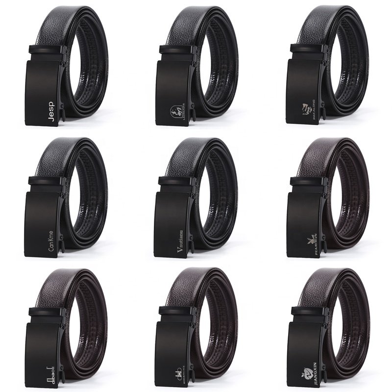 Wholesale best price newly style high standard men's belt automatic iron buckle high quality leather belts
