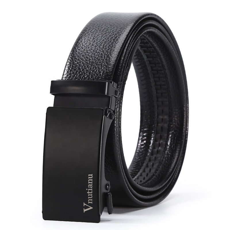 Wholesale best price newly style high standard men's belt automatic iron buckle high quality leather belts