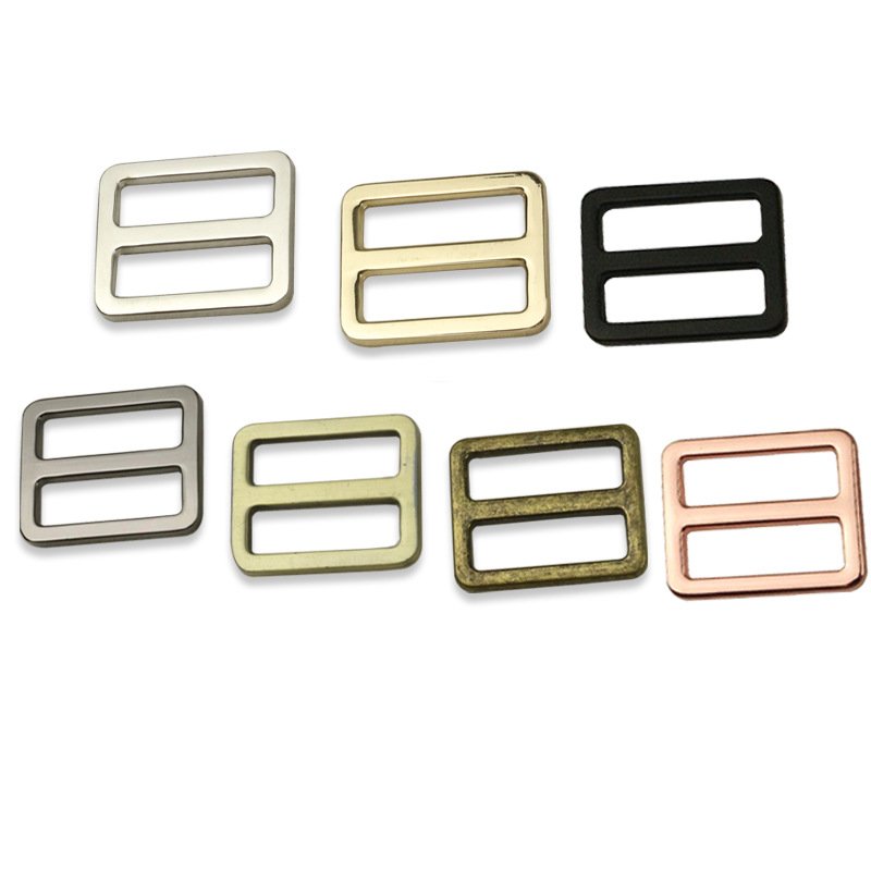Metal High Quality Thickened Leather Bag Shoulder Strap Belt Web Rectangle Adjust Tri-glide Pin Roller Buckle Slider Loop