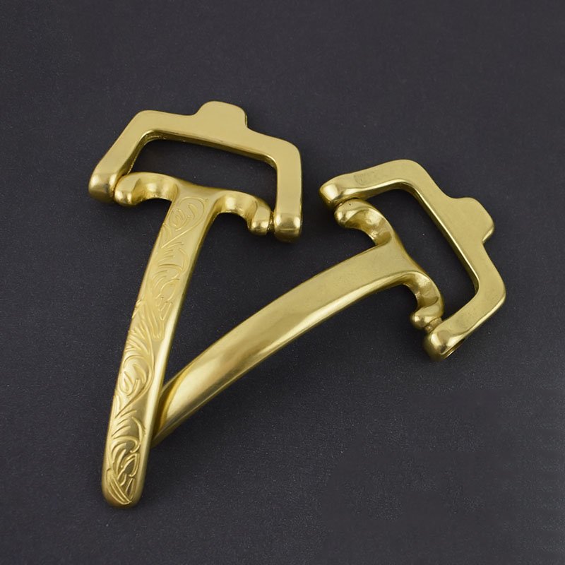 Meetee AP140 Brass Belt Buckle Handmade Belt Cavalry Buckle 4-piece Set Buckle for Leather Belts Screws Accessories