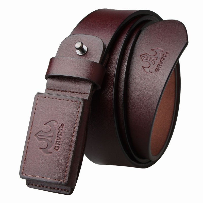 Classic New Split Genuine Leather Alloy Pin Buckle Man Belt For Casual Dress Pants Cow Hide Leather Belts