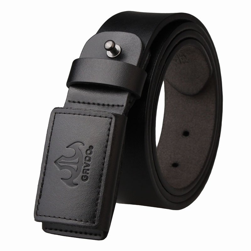Classic New Split Genuine Leather Alloy Pin Buckle Man Belt For Casual Dress Pants Cow Hide Leather Belts