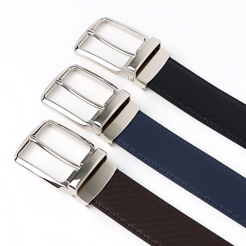 Men high-end genuine leather belt business casual pin buckle men belt simple fashion men belt with customizable logo
